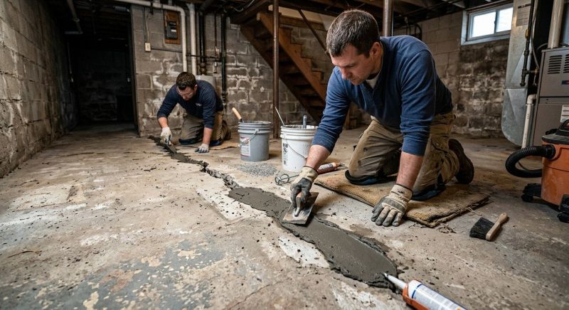 Cracked Basement Floor Repair in Gilroy, CA